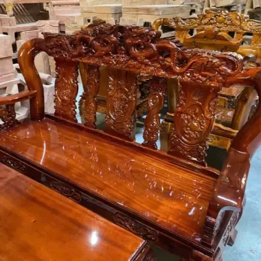 Bàn Ghế Gỗ Kiểu Mới Gỗ Tràm chạm Tay Rồng